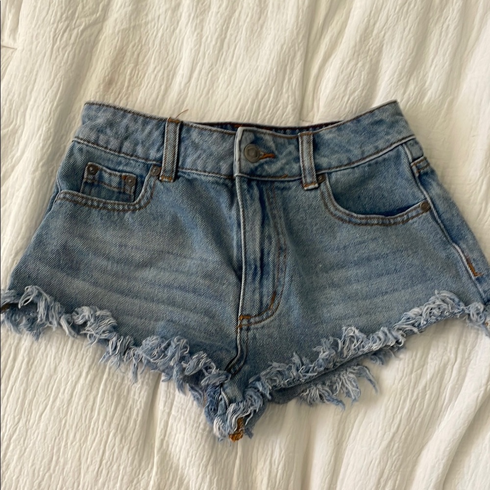 RVCA Blue Jean Shorts Distressed Cut-Offs